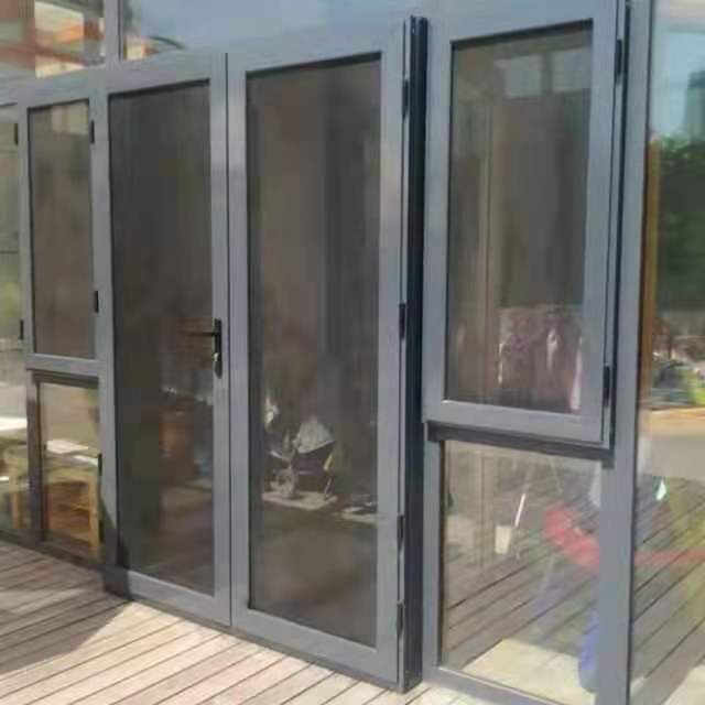 临沂金刚网纱门大门 对开 单开 平开带锁防蚊防盗防鼠铝合金纱门(图8)