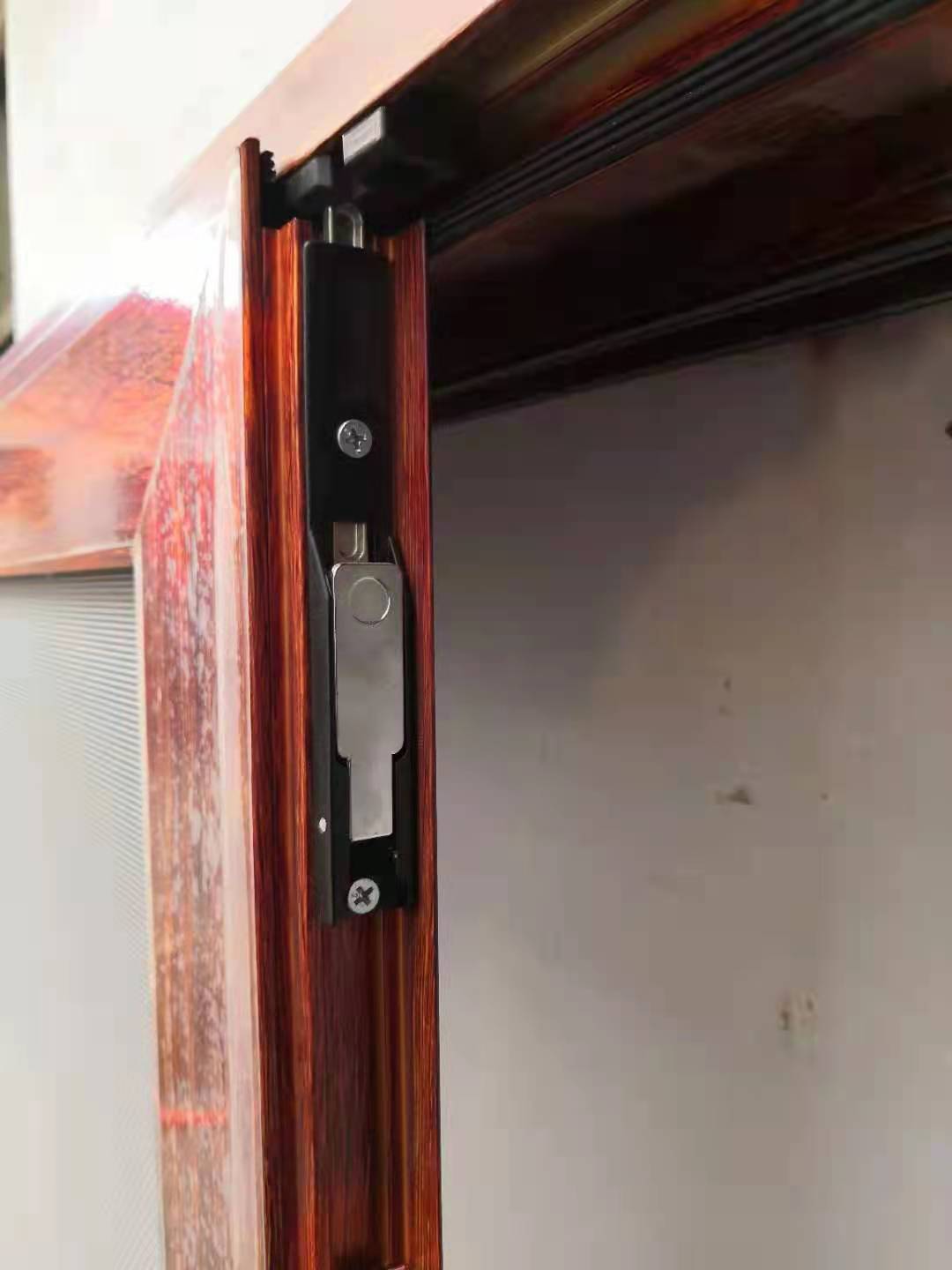 临沂金刚网纱门大门 对开 单开 平开带锁防蚊防盗防鼠铝合金纱门(图11)