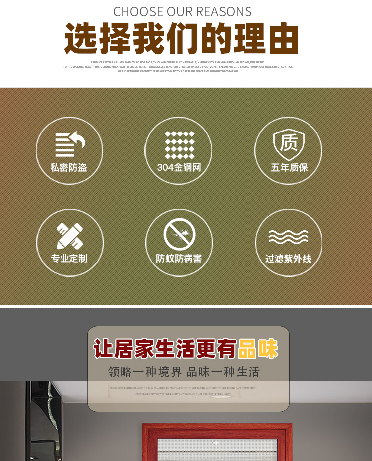 金刚网平开纱门带自动关门铝合金防蚊防鼠防盗入户对开推拉平开门(图3)