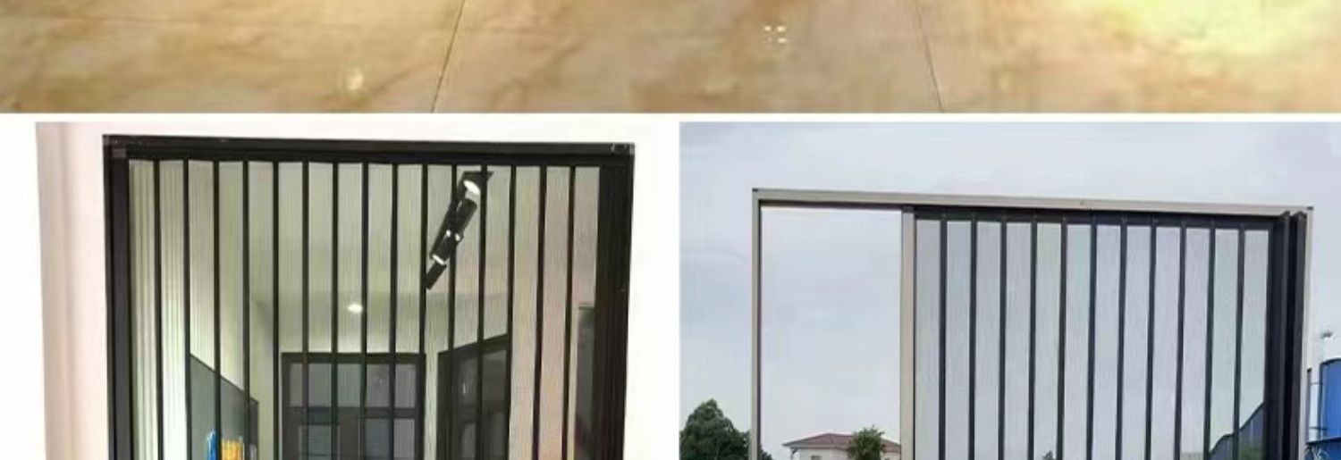 金刚网折叠纱门大门推拉式纱门极窄平网防猫狗老鼠铝合金隐形纱窗(图17)