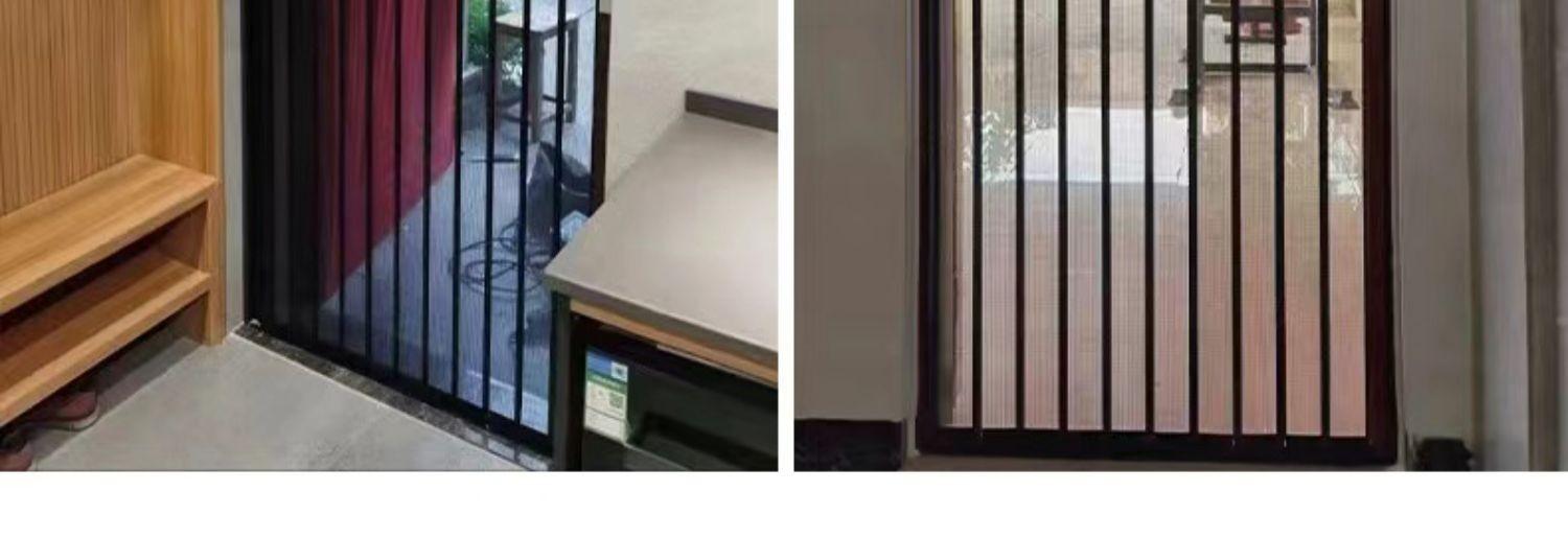 金刚网折叠纱门大门推拉式纱门极窄平网防猫狗老鼠铝合金隐形纱窗(图19)