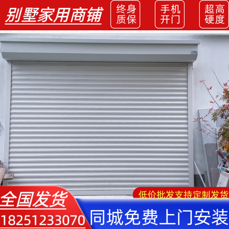 常州定制电动遥控卷帘门PVC快速门抗风门水晶门卷闸门高档车库门(图20)