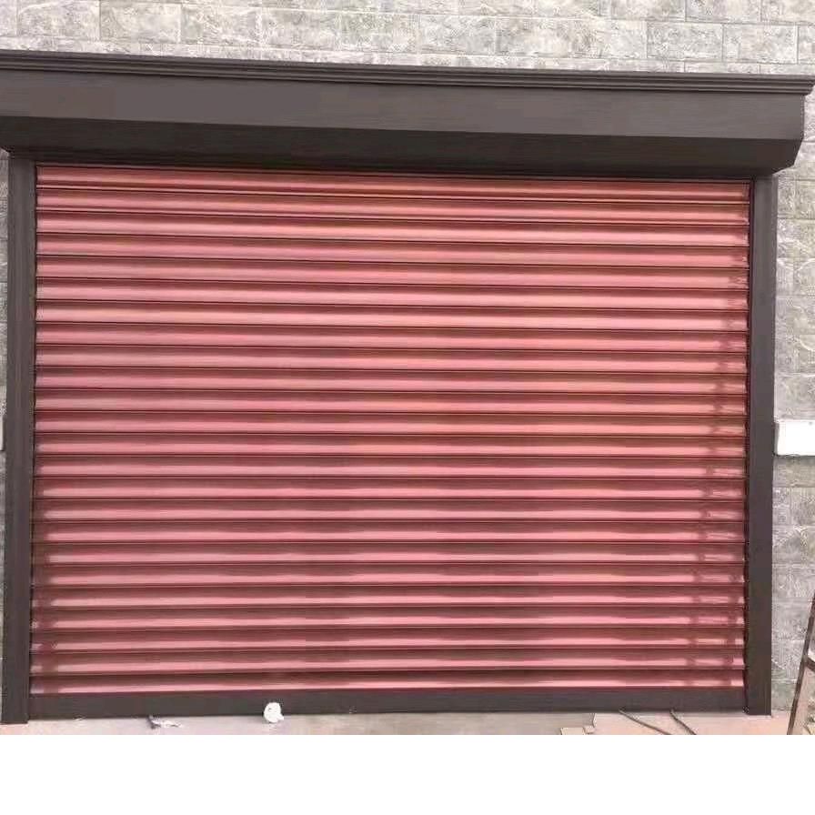 北京安装智能电动铝合金卷帘车库门别墅车库翻板快速门手动卷帘门(图9)