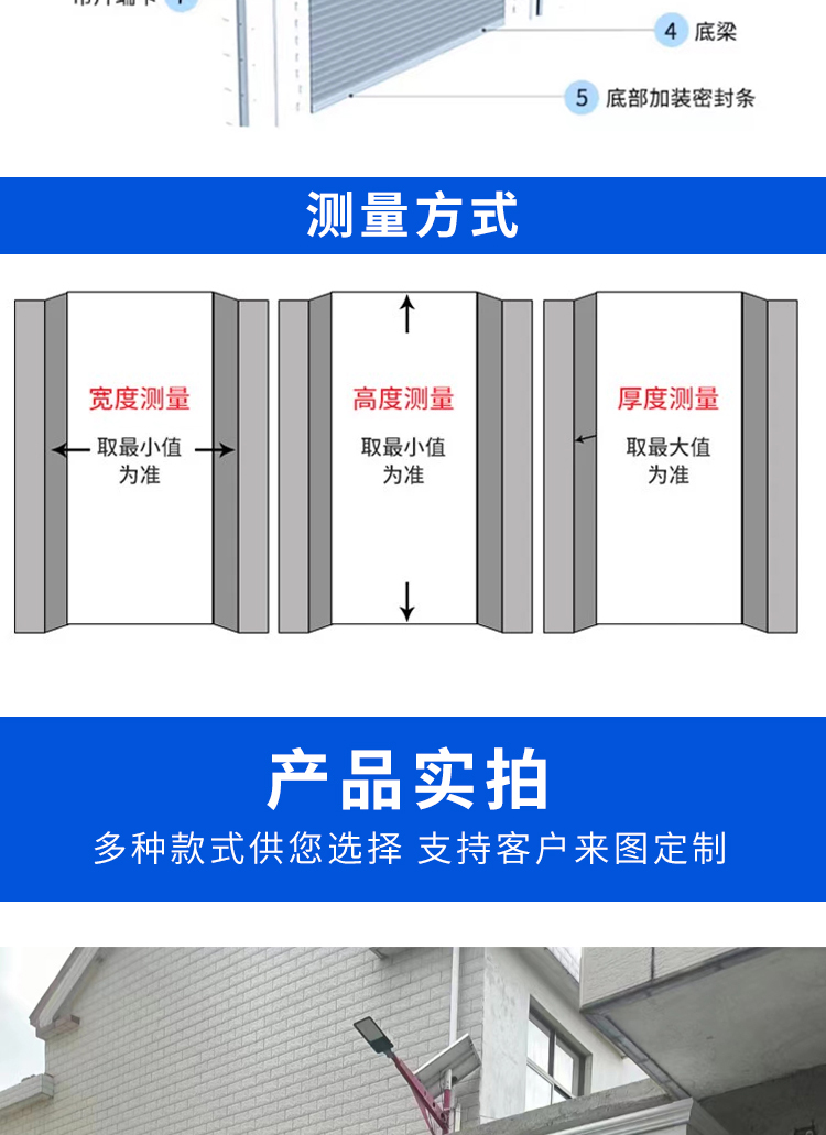 北京家用铝合金车库快速透明欧式卷闸商铺别墅防盗电动卷帘门全套(图12)