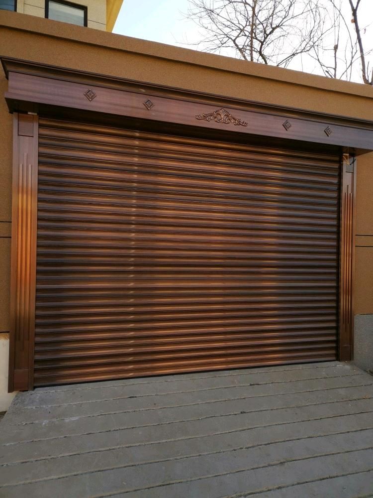 北京安装智能电动铝合金卷帘车库门别墅车库翻板快速门手动卷帘门(图7)