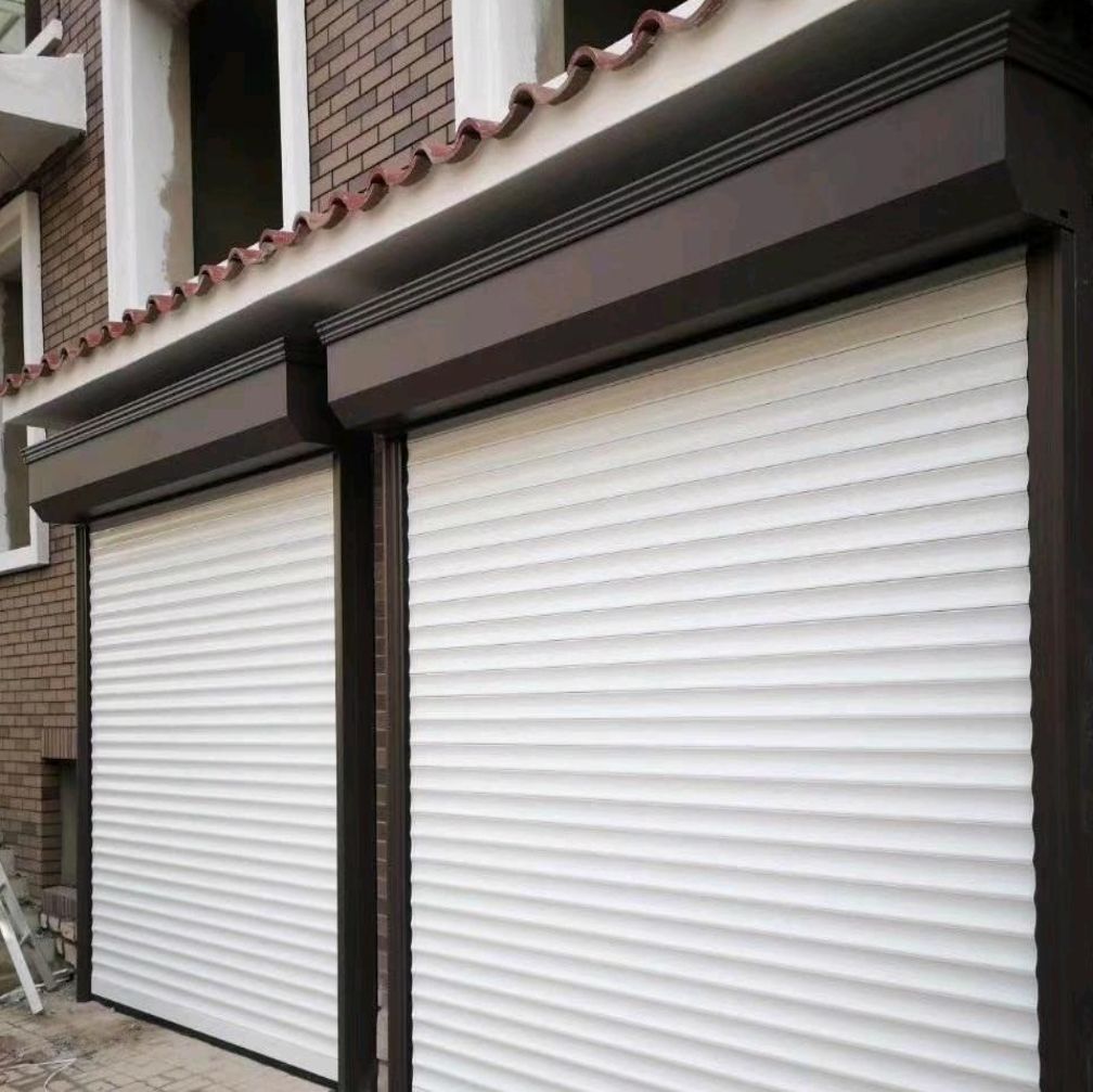 北京安装智能电动铝合金卷帘车库门别墅车库翻板快速门手动卷帘门(图10)