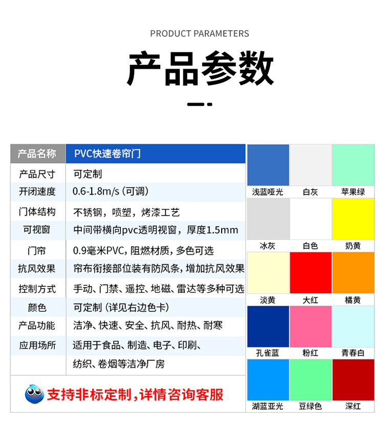 快速卷帘门电动感应卷帘门工业堆积门无尘车间卷闸门PVC快速门厂(图5)