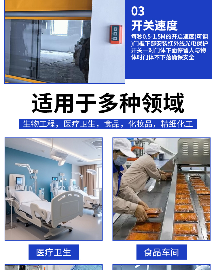 PVC快速门无尘车间红外快速感应自动升降门工业快速门(图8)