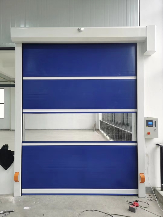 PVC快速卷帘门雷达感工业提升门无尘车间门隔音防尘红外线感应门(图9)