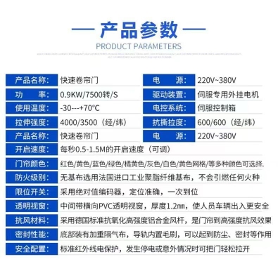 PVC快速卷帘门雷达感工业提升门无尘车间门隔音防尘红外线感应门(图19)