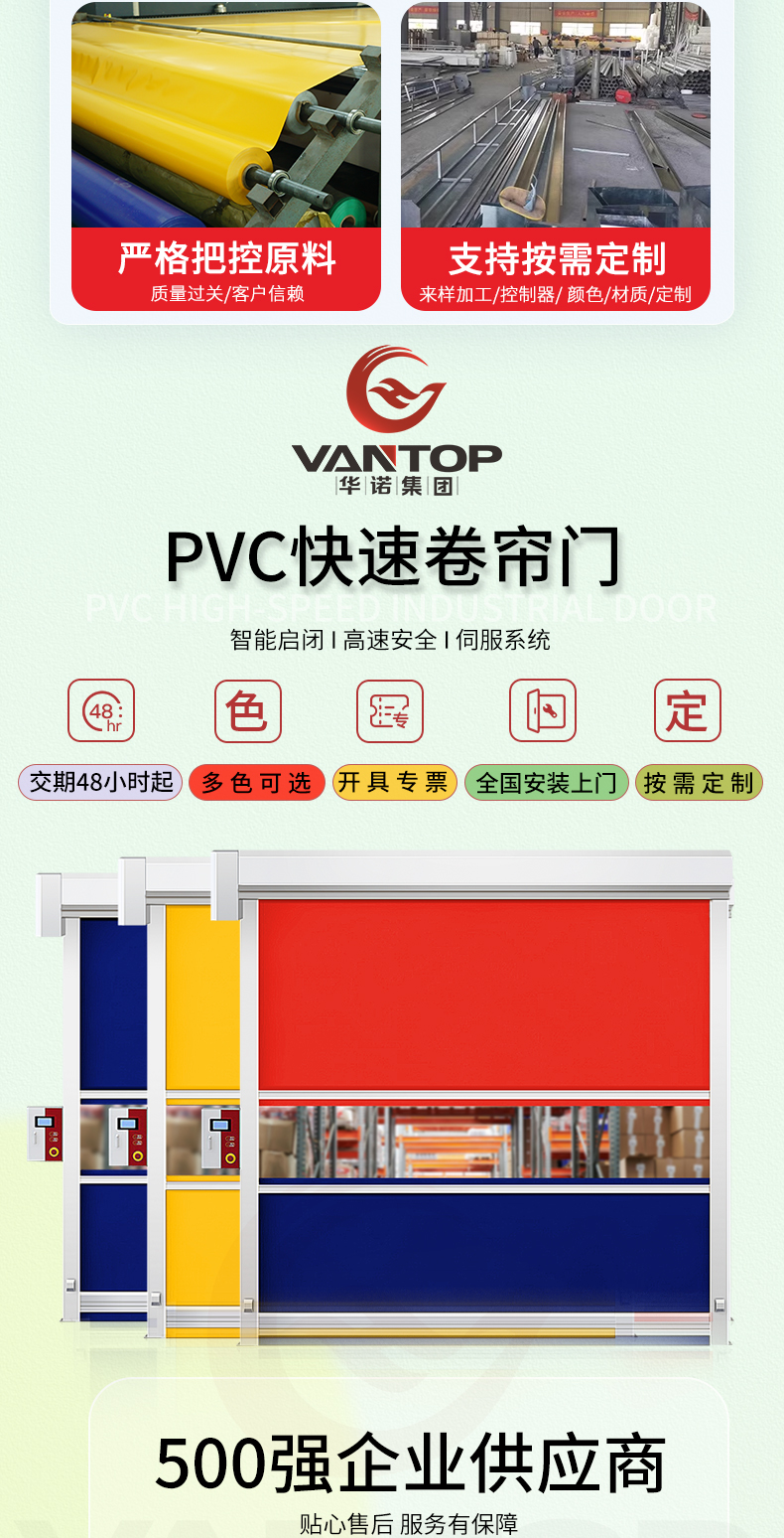 PVC快速卷帘门无尘车间食品工厂防风防尘工厂直销雷达感应卷帘门(图2)