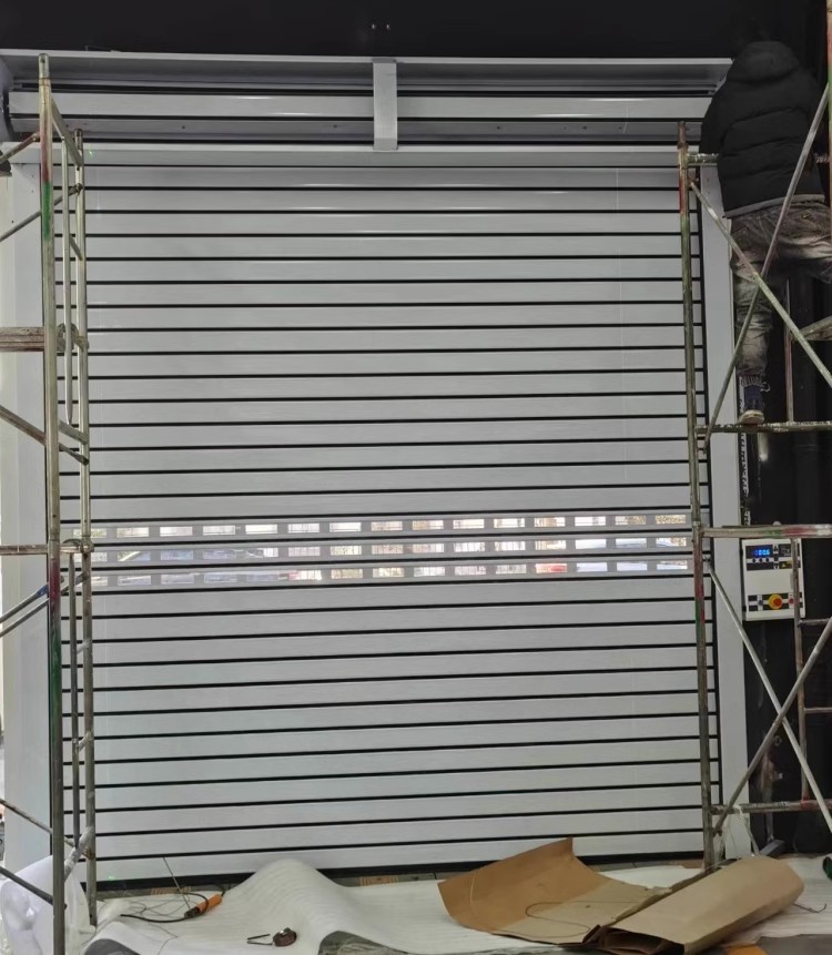 PVC快速门无尘车间风淋室自动洗车房感应升降卷帘门保温门堆积门(图12)