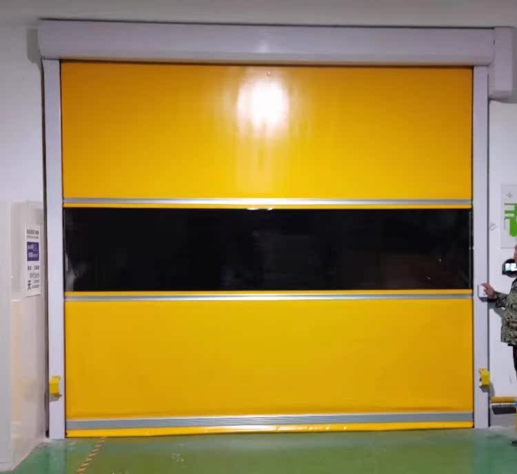 PVC快速门无尘车间风淋室自动洗车房感应升降卷帘门保温门堆积门(图16)