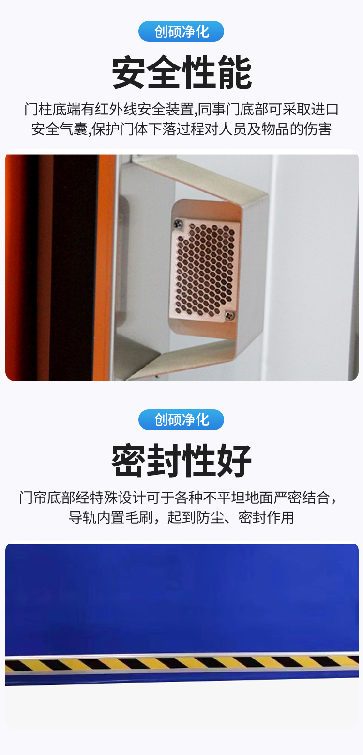 创硕PVC快速门卷帘门无尘车间电动感应自动升降堆积卷帘门工业门(图10)
