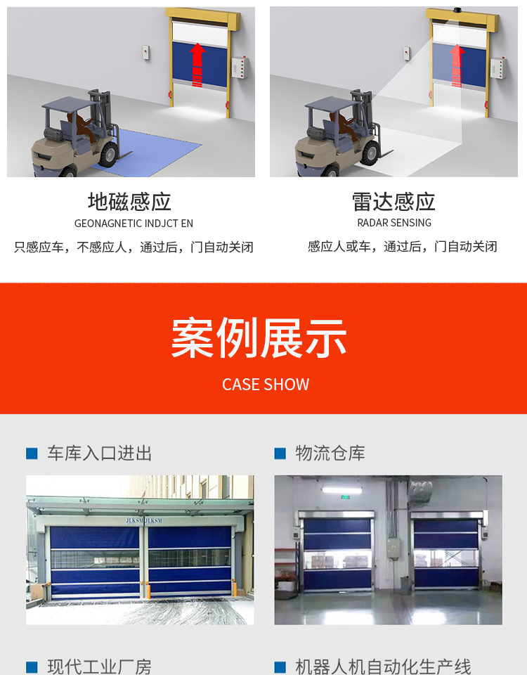 PVC快速卷帘门自动感应升降快速门无尘车间工业电动卷帘门苏州(图12)