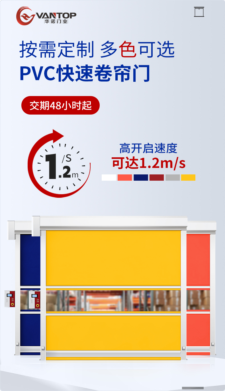 PVC快速卷帘门自动雷达感应升降门可包安装无尘净化车间PVC快速门(图3)