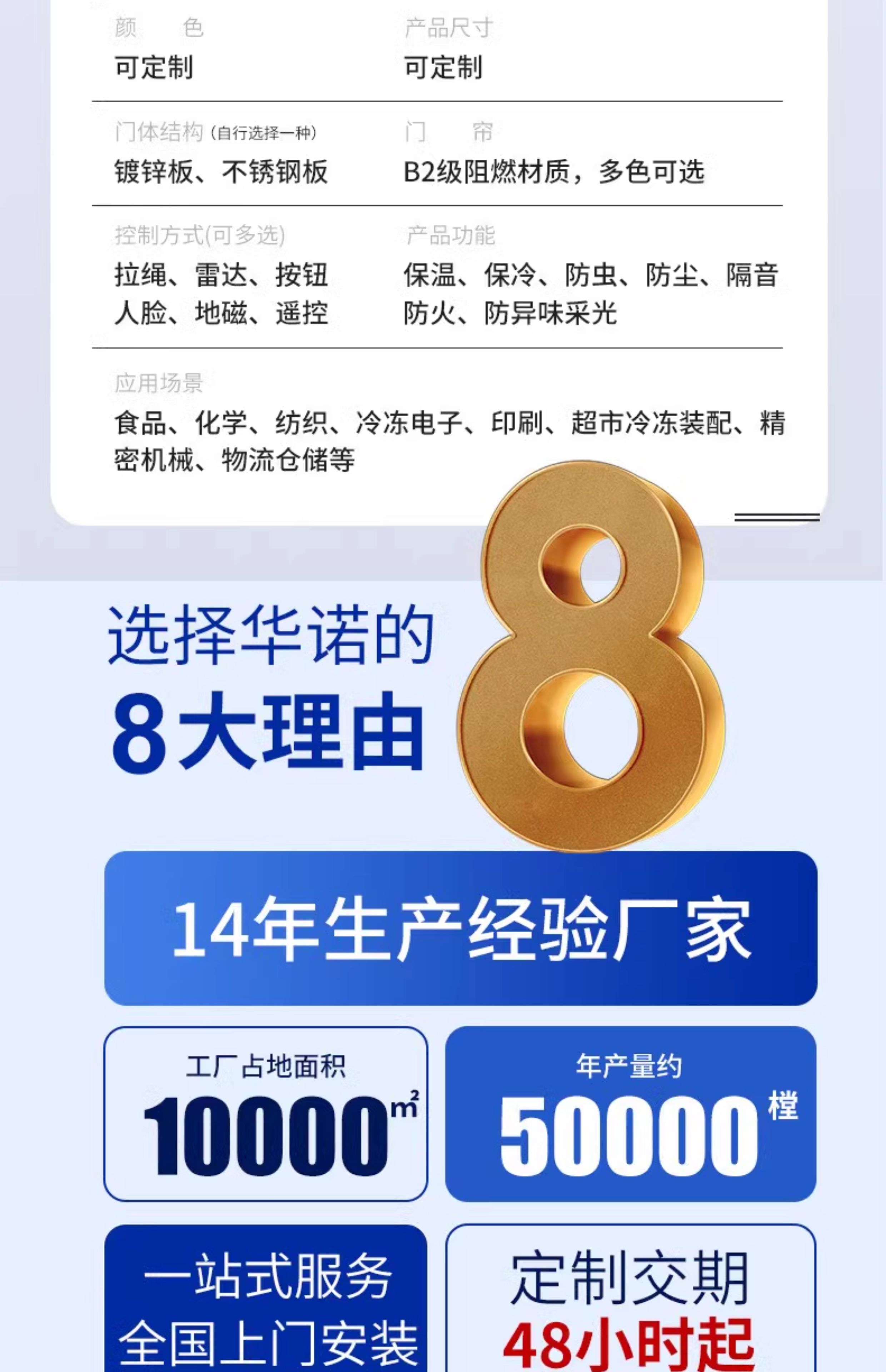 PVC快速卷帘门自动雷达感应升降门可包安装无尘净化车间PVC快速门(图11)