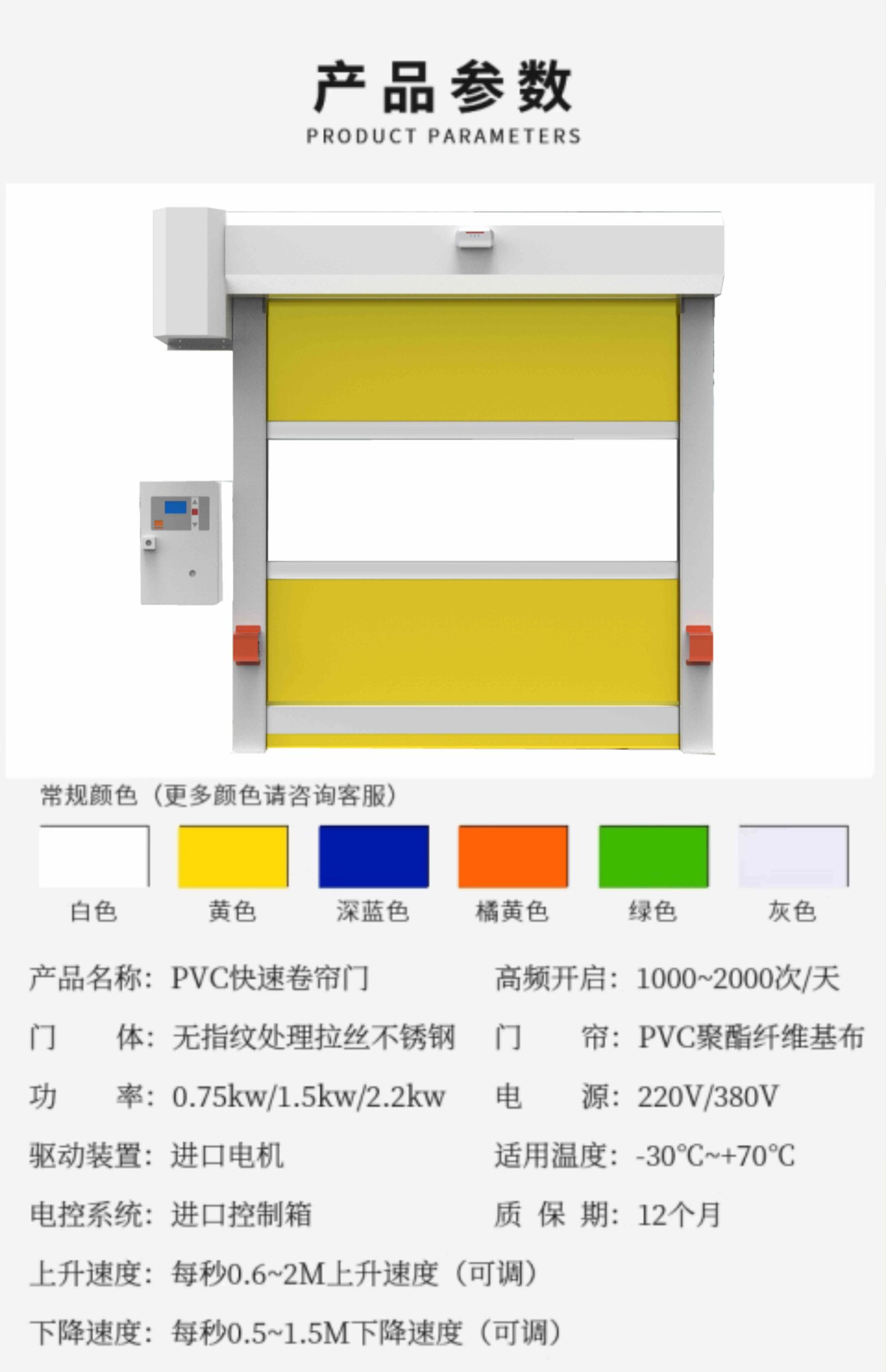 快速卷帘门pvc无尘车间感应门自动升降门透明软帘雷达红外快速门(图4)