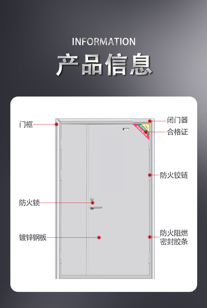 防火门厂家直销钢制安全门乙级消防门证书木质工程不锈钢定制(图15)