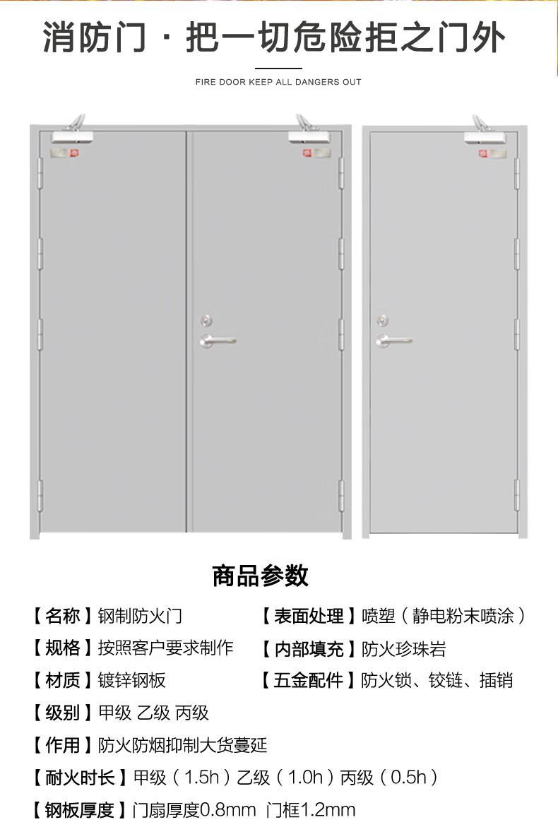 钢制防火门厂家直销甲级乙级木质消防门不锈钢玻璃隔热商场通道门(图4)