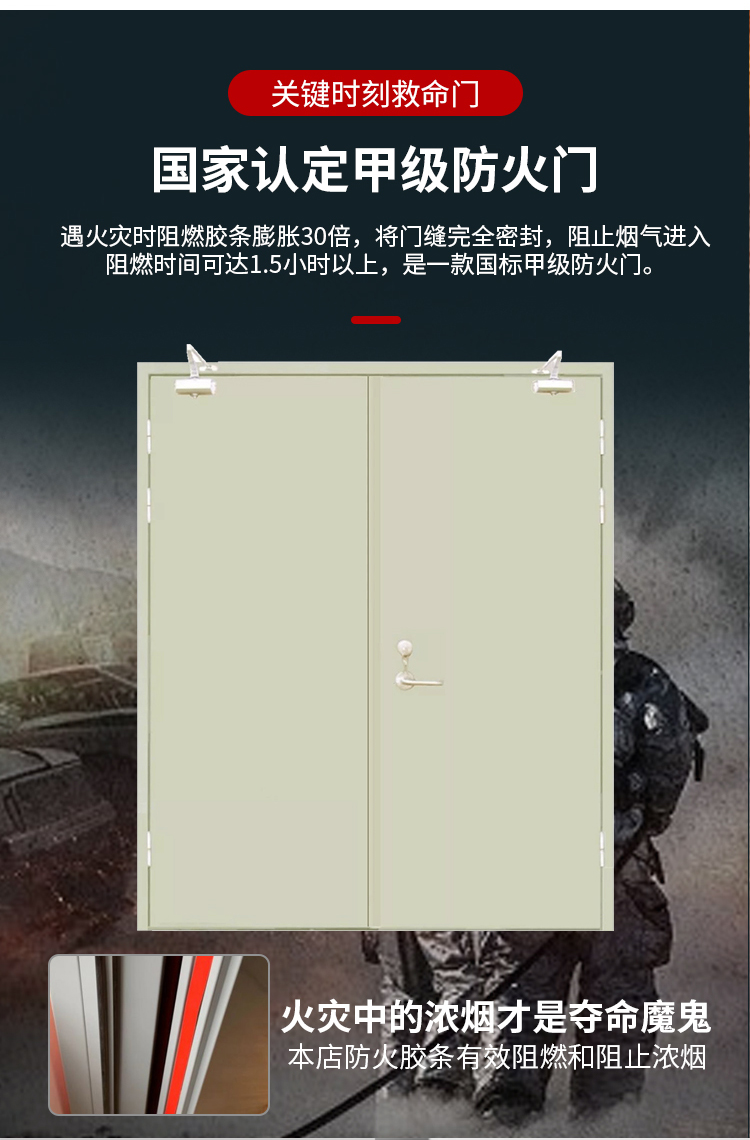 厂家直销钢制木质防火门甲乙丙级工程门消防门支持定制证书齐全(图5)
