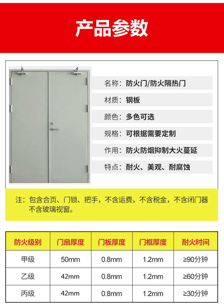 防火门厂家直销钢质消防门厨房甲级通道安全乙级钢质逃生门现货(图12)