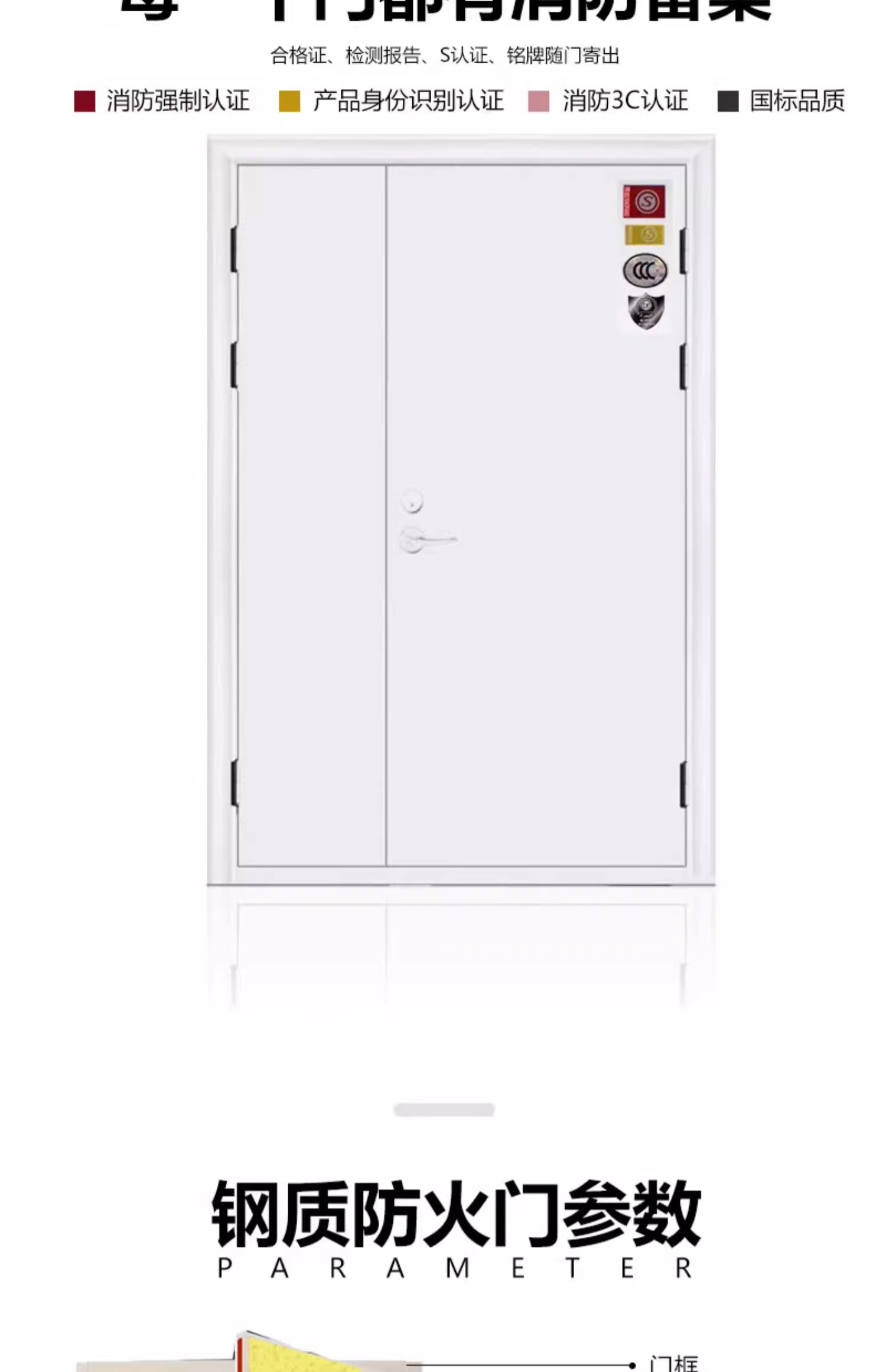 江浙沪防火门消防门甲级乙级木质钢制不锈钢定制木纹转印防火门(图6)