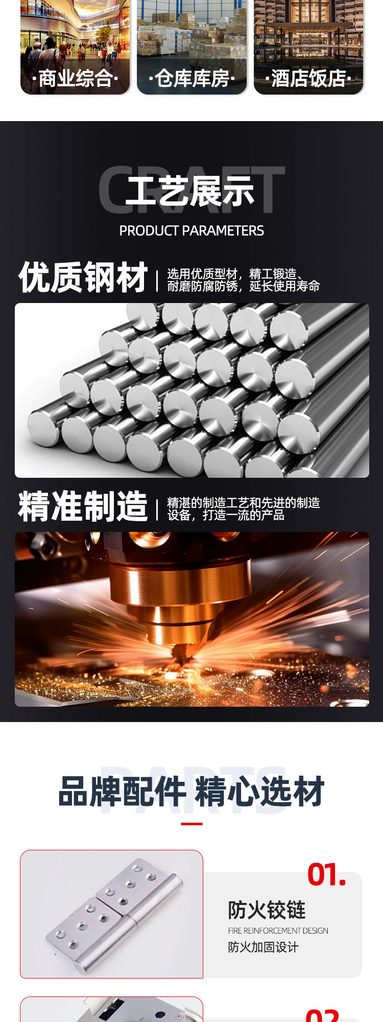 消防安全防火门甲级乙级钢制防盗门现货不锈钢消防门工程支持定制(图5)