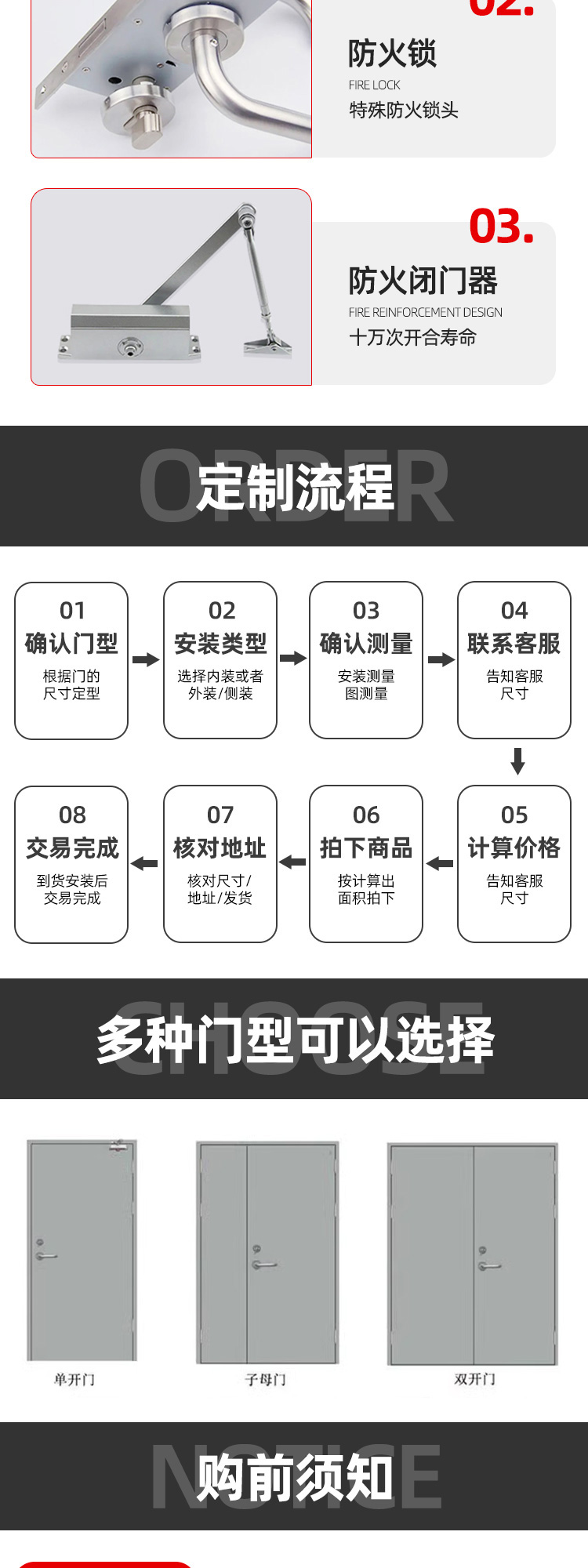 消防安全防火门甲级乙级钢制防盗门现货不锈钢消防门工程支持定制(图6)