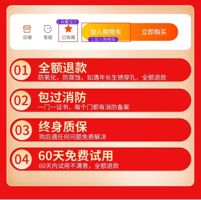 防火门厂家直销钢制甲级乙丙级不锈钢木制消防门安全钢质现货定制(图4)