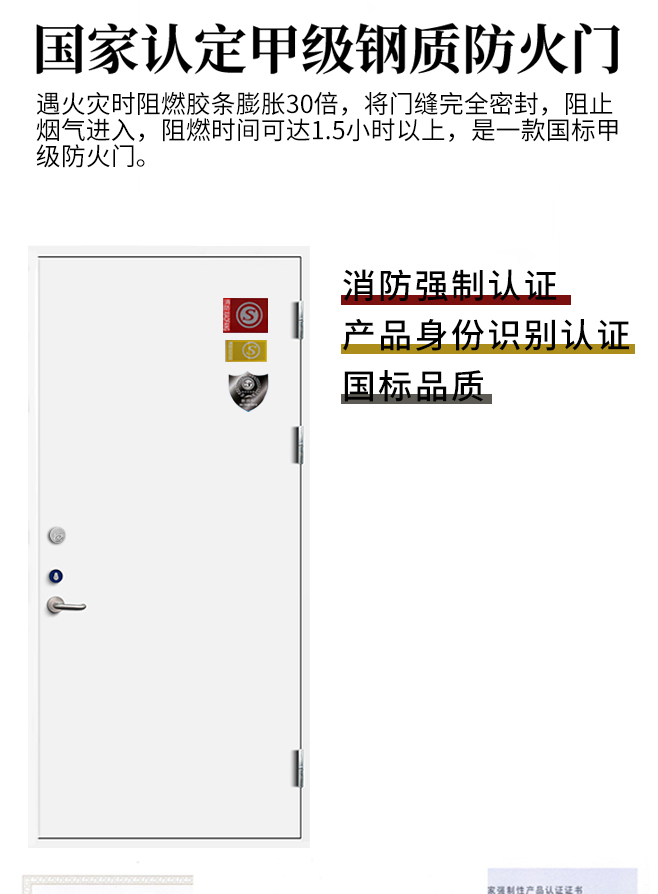 防火门厂家直销甲级乙级钢制木质不锈钢玻璃钢质消防安全门定制(图8)