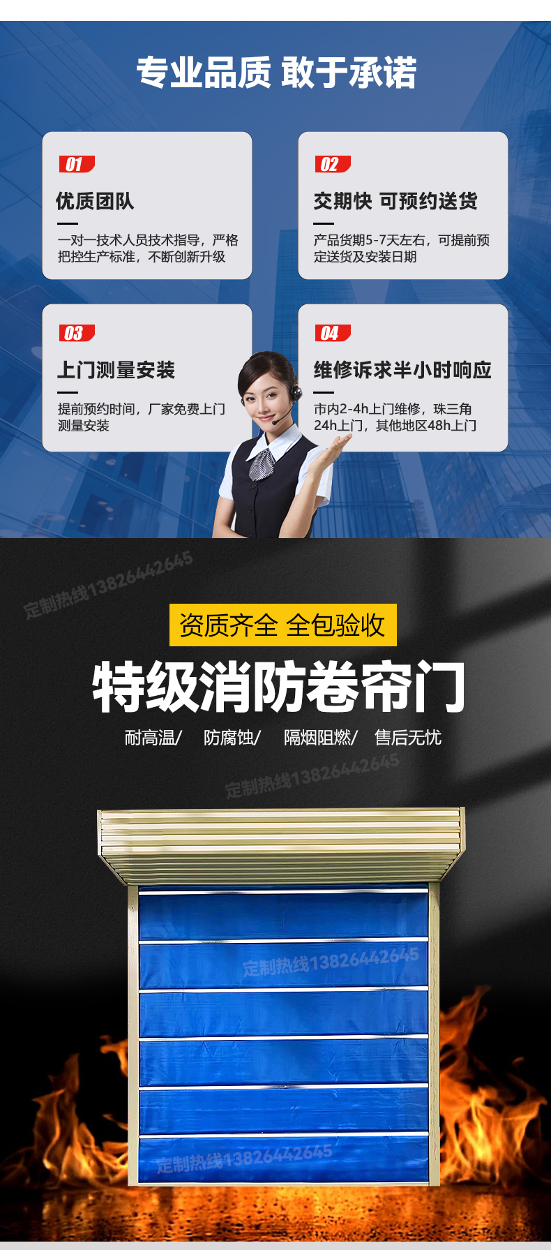 钢质制防火卷帘门特级无机布双轨双帘防火卷帘门厂家直销资质齐全(图3)