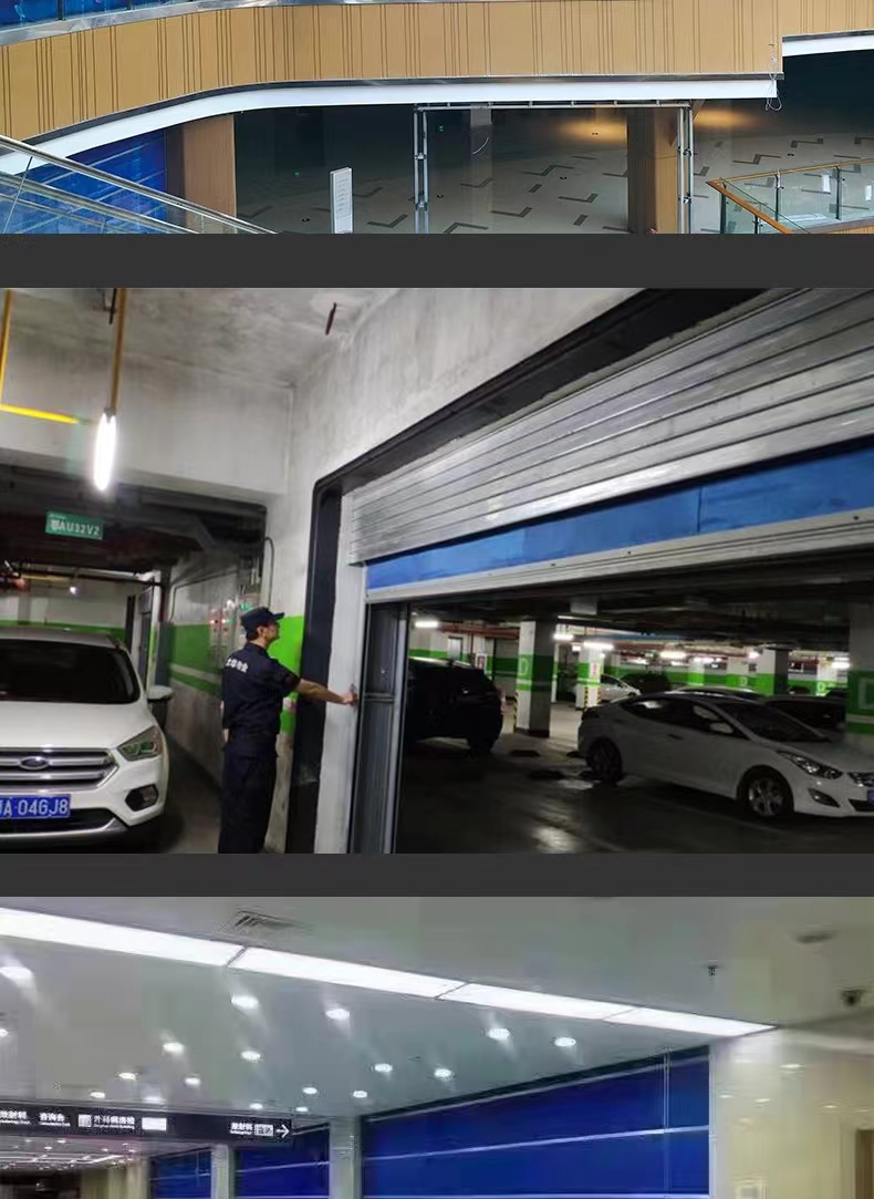 特级无机双轨双帘钢制防火卷帘门更换防火布蓝色防火四小时消防门(图7)