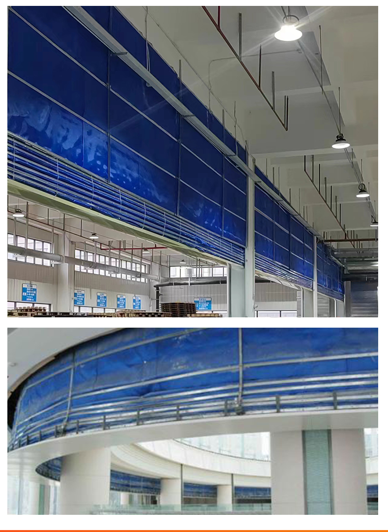 特级无机布防火卷帘门双轨双帘防火门无机阻燃布折叠式电动消防门(图14)