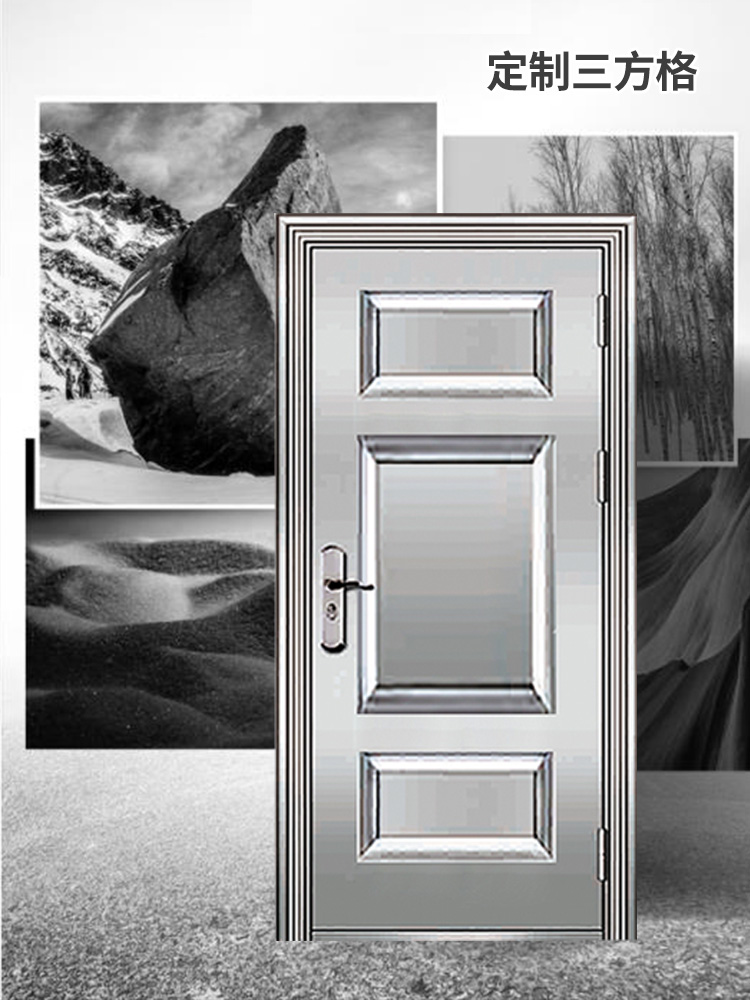 纯304加厚不锈钢单门特厚防盗门乡村后门别墅不锈钢门白色钢门(图7)