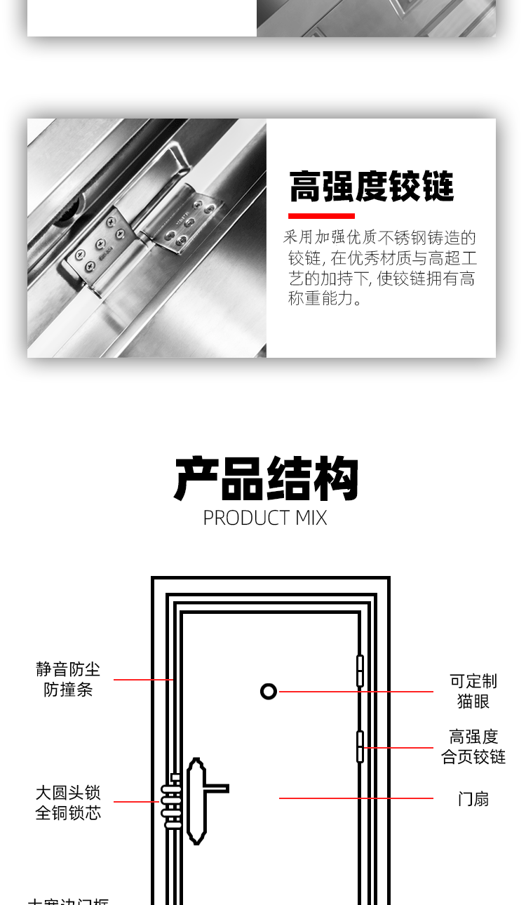 304不锈钢门单门家用阳台防盗门农村乡村自建房进户门子母双开门(图6)