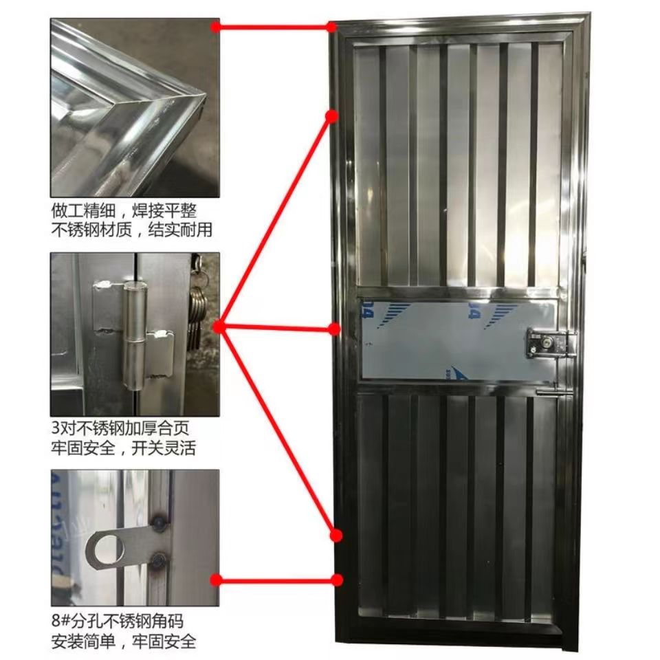 不锈钢门单门不锈钢单门包邮卫生间门防盗门厨房门简易房门阳台门(图6)