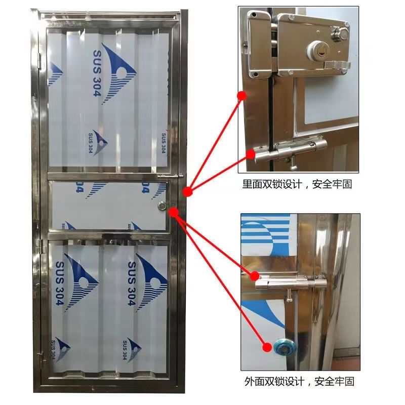 不锈钢门单门不锈钢单门包邮卫生间门防盗门厨房门简易房门阳台门(图5)