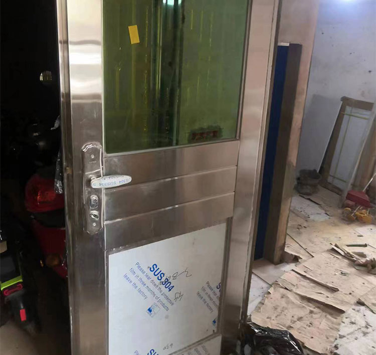 304不锈钢单门半玻阳台门进户防盗门出租屋入户门农村大门工程门(图8)