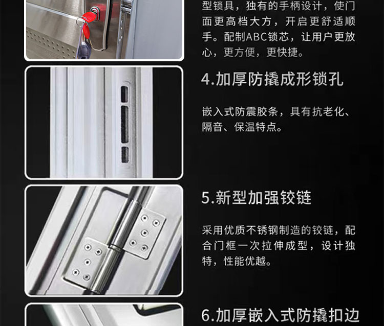 304不锈钢单门半玻阳台门进户防盗门出租屋入户门农村大门工程门(图4)