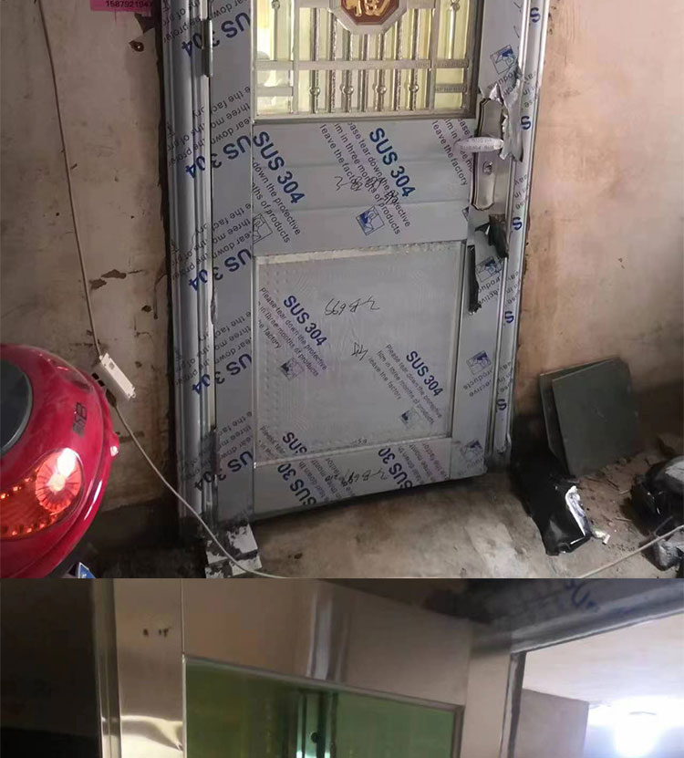304不锈钢单门半玻阳台门进户防盗门出租屋入户门农村大门工程门(图7)