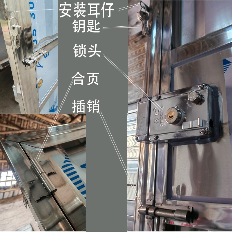 304不锈钢门出租屋门加厚不锈钢门防盗门卫生间门单开门(图6)