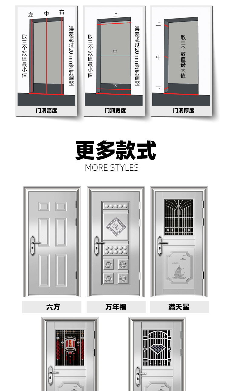不锈钢门防盗门家用商用农村自建房大门进户门宿舍门厂家直销(图9)