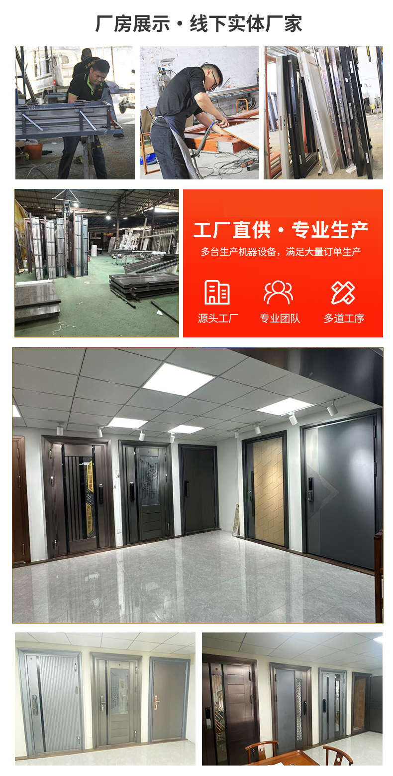 304不锈钢入户单门中式雕花韩式门中门别墅通风进户子母防盗大门(图14)