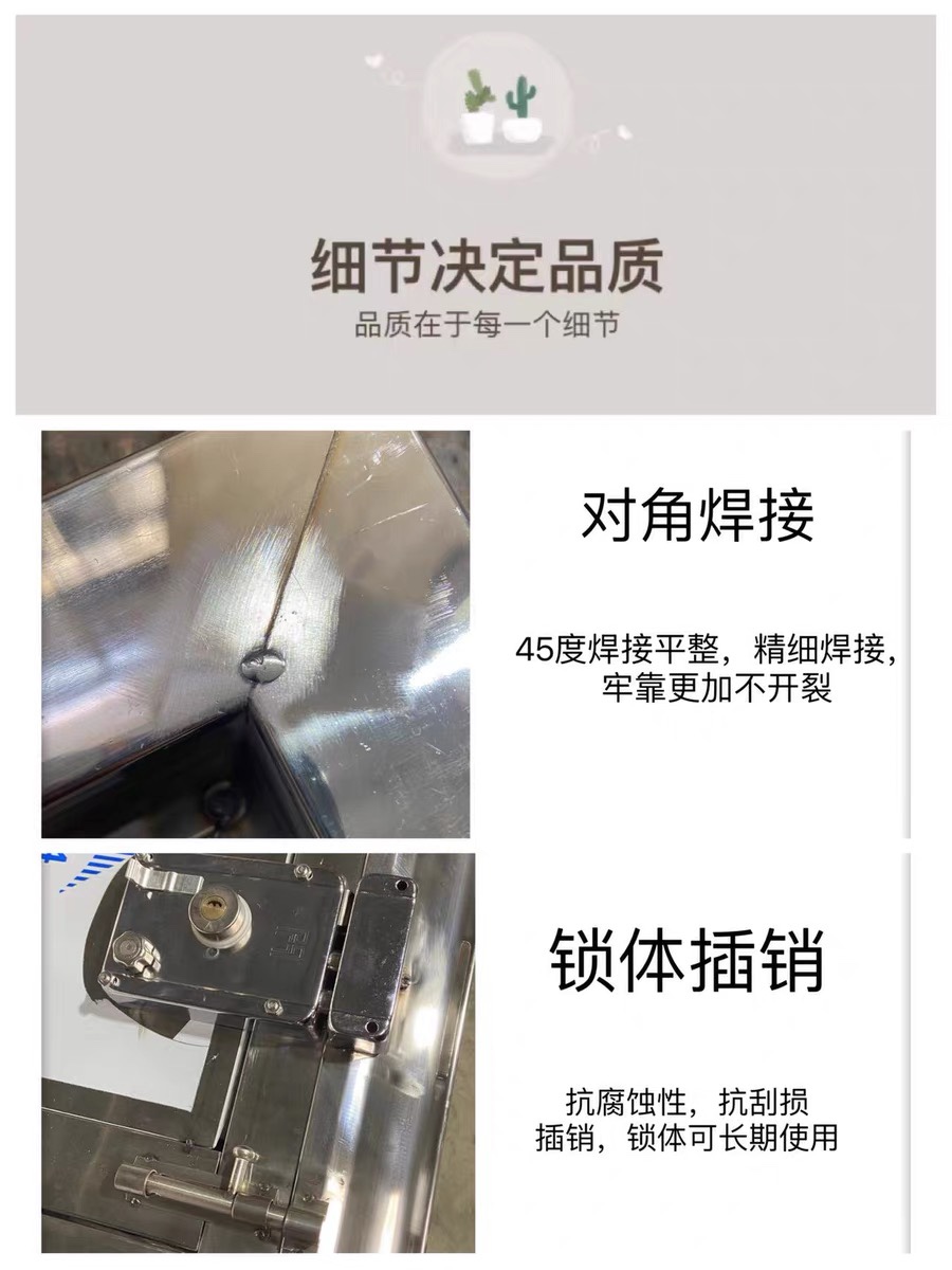 不锈钢三格板双层板简易门出租房宿舍入户门防盗门工程门学校门(图3)