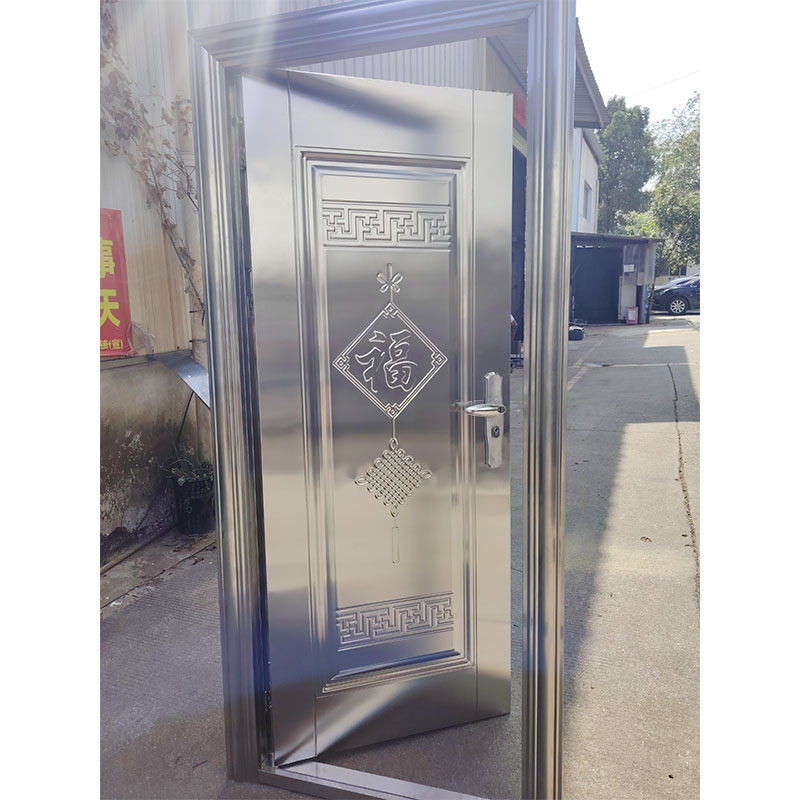 现货304加厚不锈钢门整板门防盗门单门进户门家用福字门农村自建(图13)