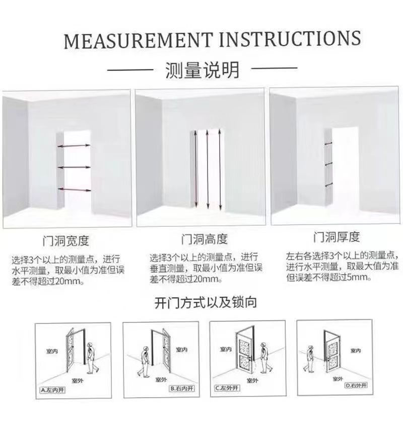 现货304加厚不锈钢门整板门防盗门单门进户门家用福字门农村自建(图3)
