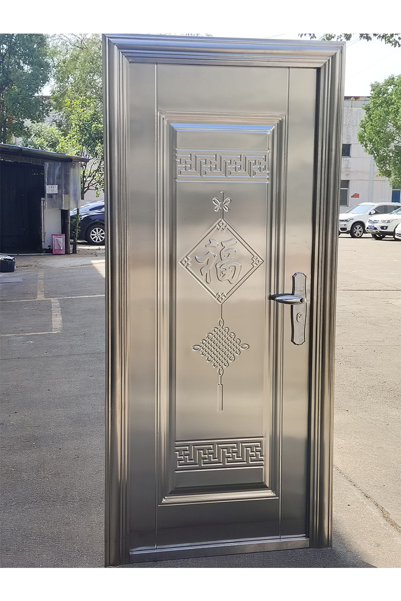 现货304加厚不锈钢门整板门防盗门单门进户门家用福字门农村自建(图11)