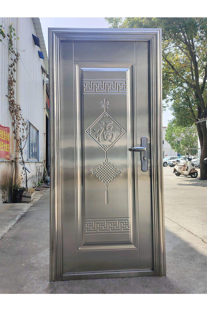 现货304加厚不锈钢门整板门防盗门单门进户门家用福字门农村自建(图9)