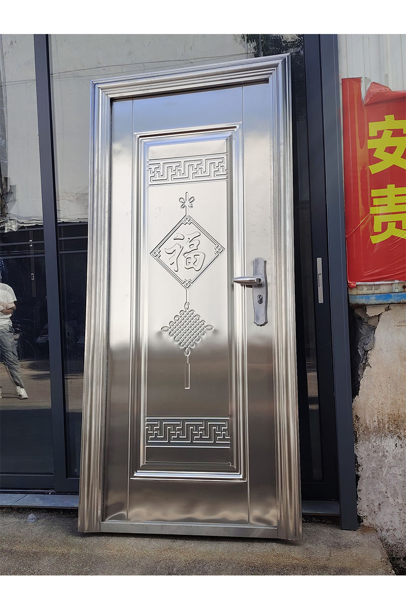 现货304加厚不锈钢门整板门防盗门单门进户门家用福字门农村自建(图10)